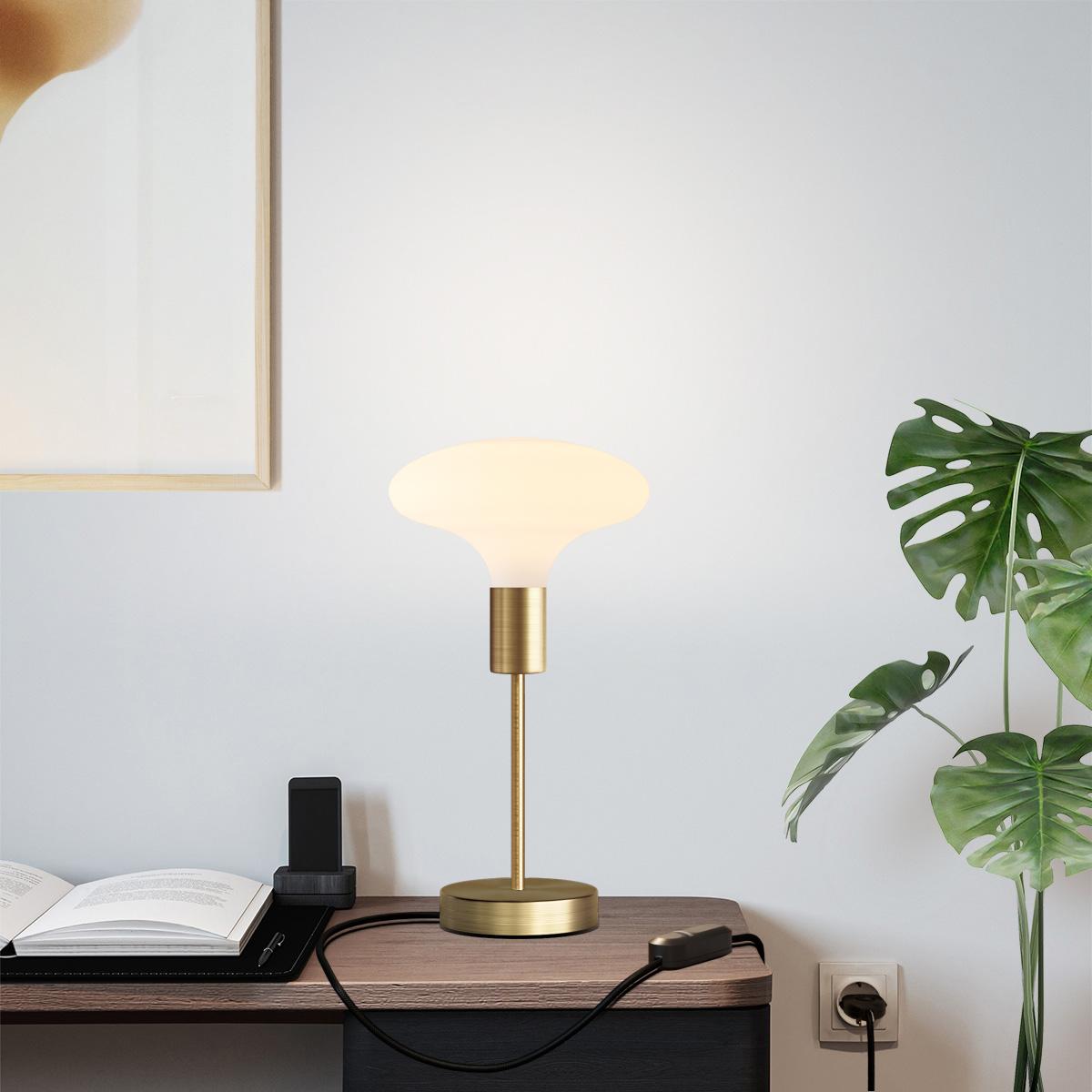 Lampada da tavolo Alzaluce Idra in metallo - Bronzo satinato Dimmer