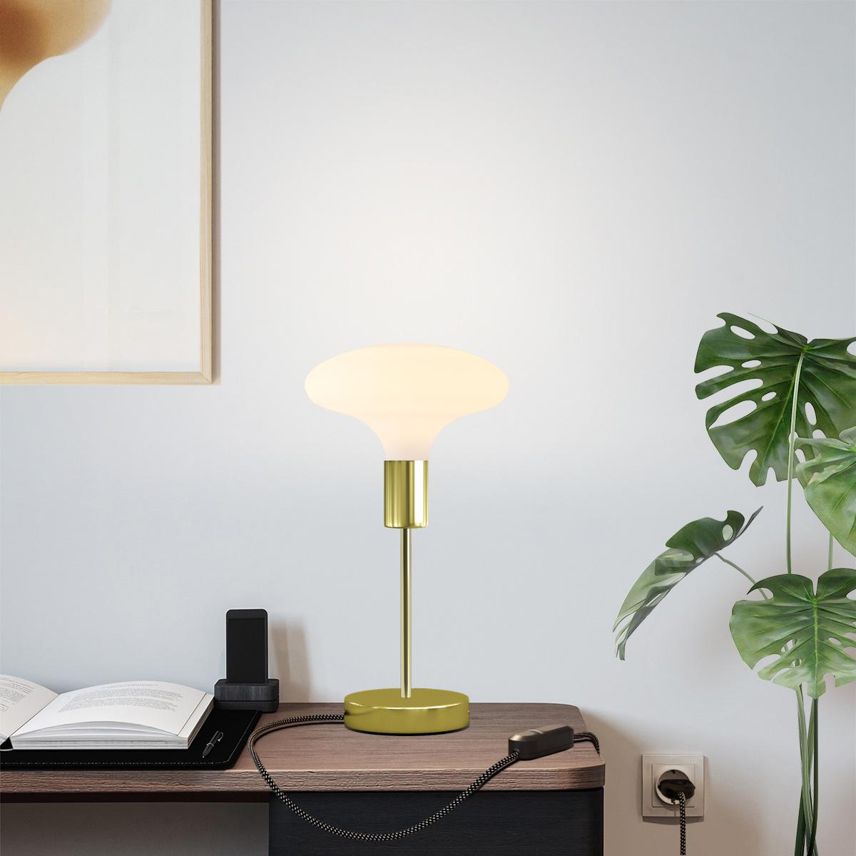 Lampada da tavolo Alzaluce Idra in metallo - Ottone Dimmer