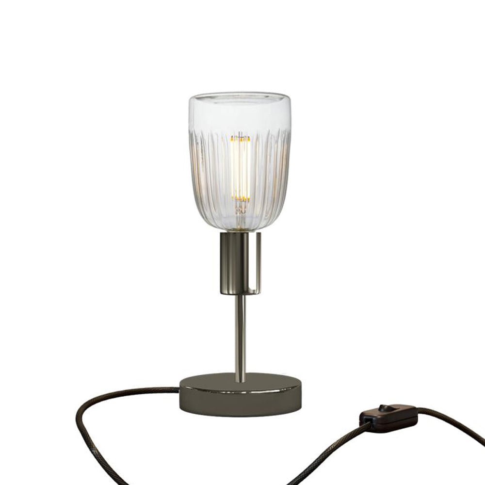 Lampada da tavolo Alzaluce Tiche in metallo - Nero perla Interruttore