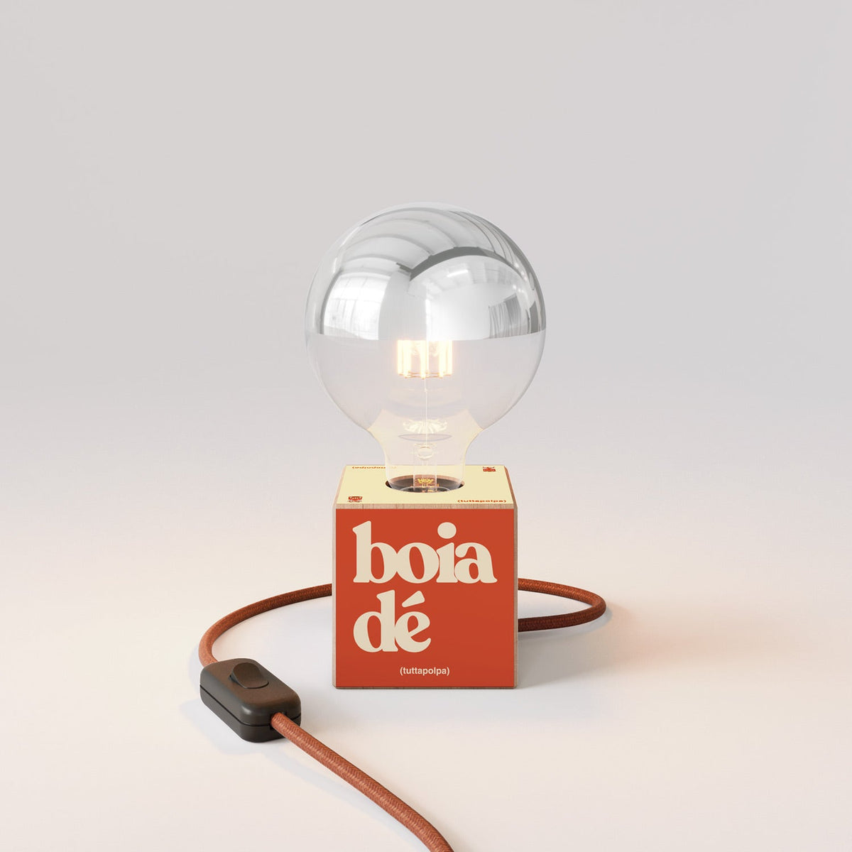 Lampada da tavolo Cubetto "Boia de" con lampadina globo mezza sfera argento - Tuttapolpa
