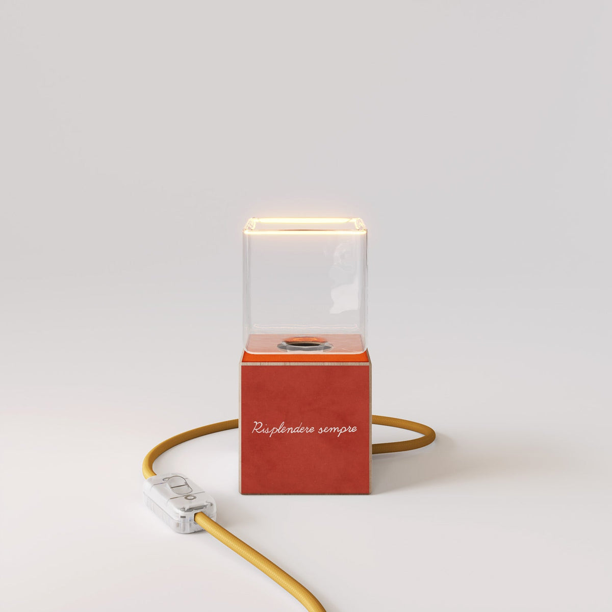 Lampada da tavolo Cubetto "Il sole" con lampadina Ghost - Santomanifesto