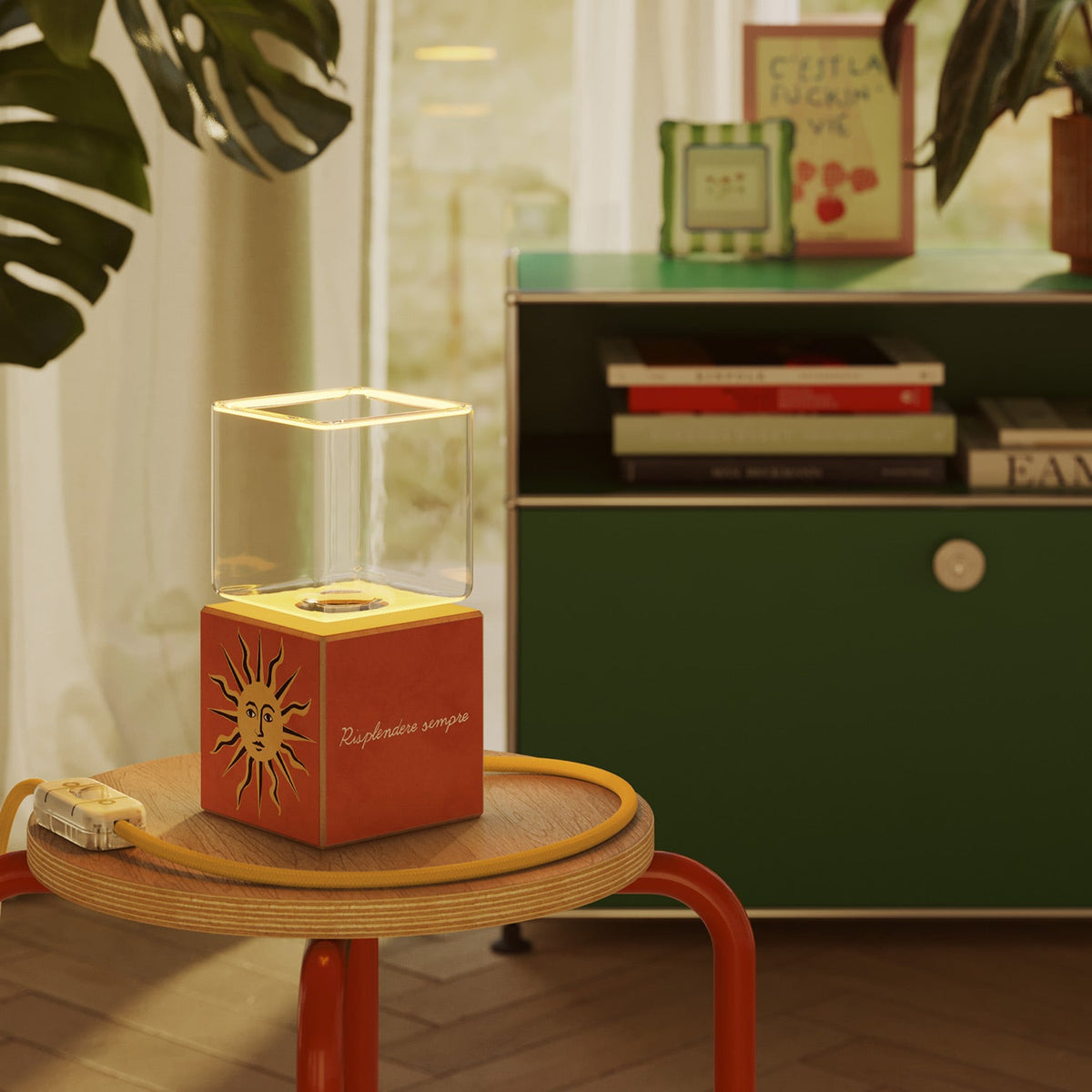 Lampada da tavolo Cubetto "Il sole" con lampadina Ghost - Santomanifesto