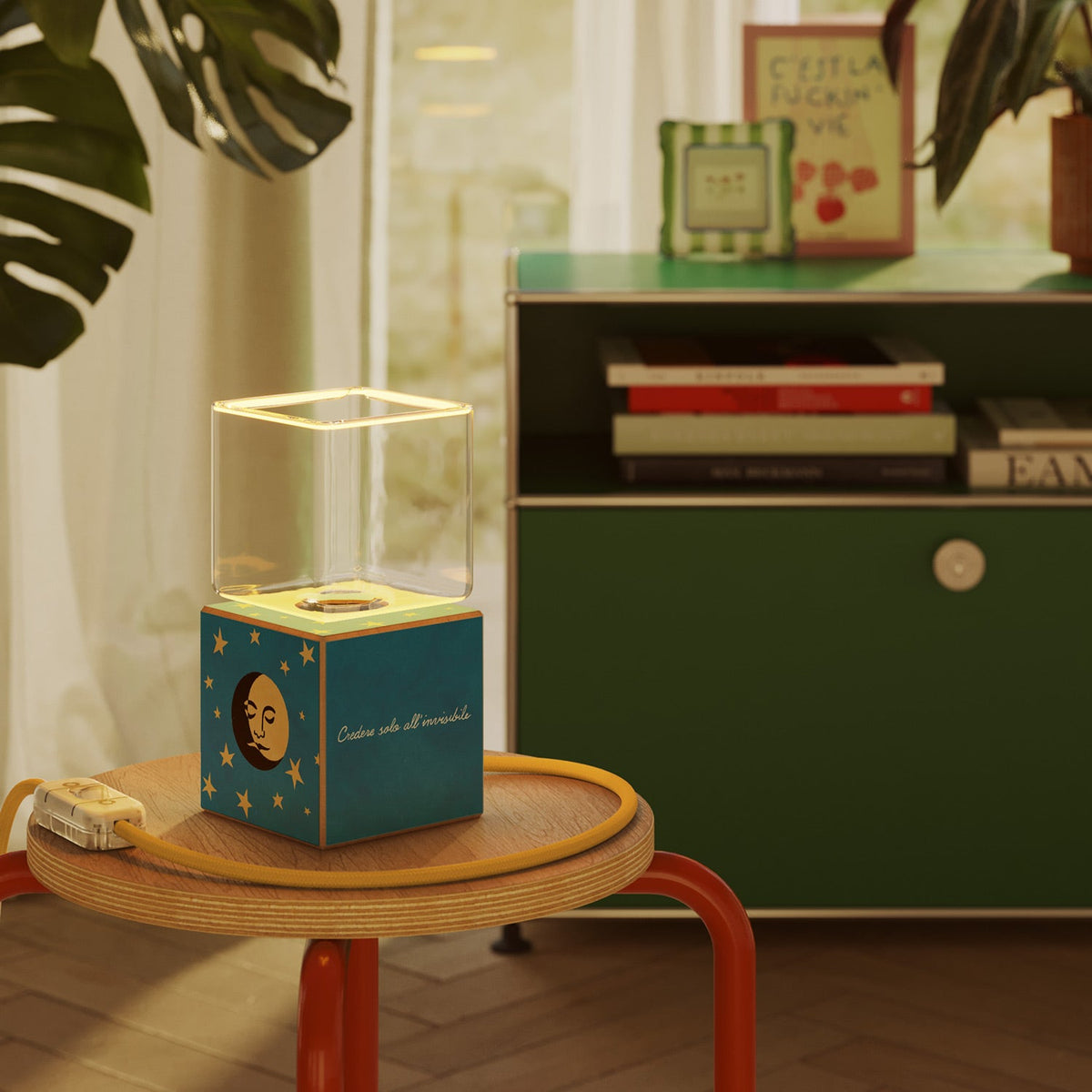 Lampada da tavolo Cubetto "La luna" con lampadina Ghost - Santomanifesto