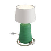 Lampada da tavolo in ceramica Bottiglia con paralume Athena - Bianco