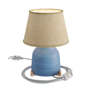 Lampada da tavolo in ceramica Vaso con paralume Impero - Juta naturale