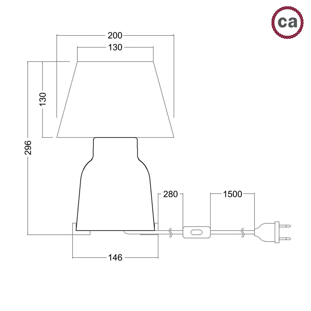 Lampada da tavolo in ceramica Vaso con paralume Impero - Juta naturale