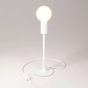 Lampada da tavolo MAG-Y con base metallica tonda - Bianco opaco