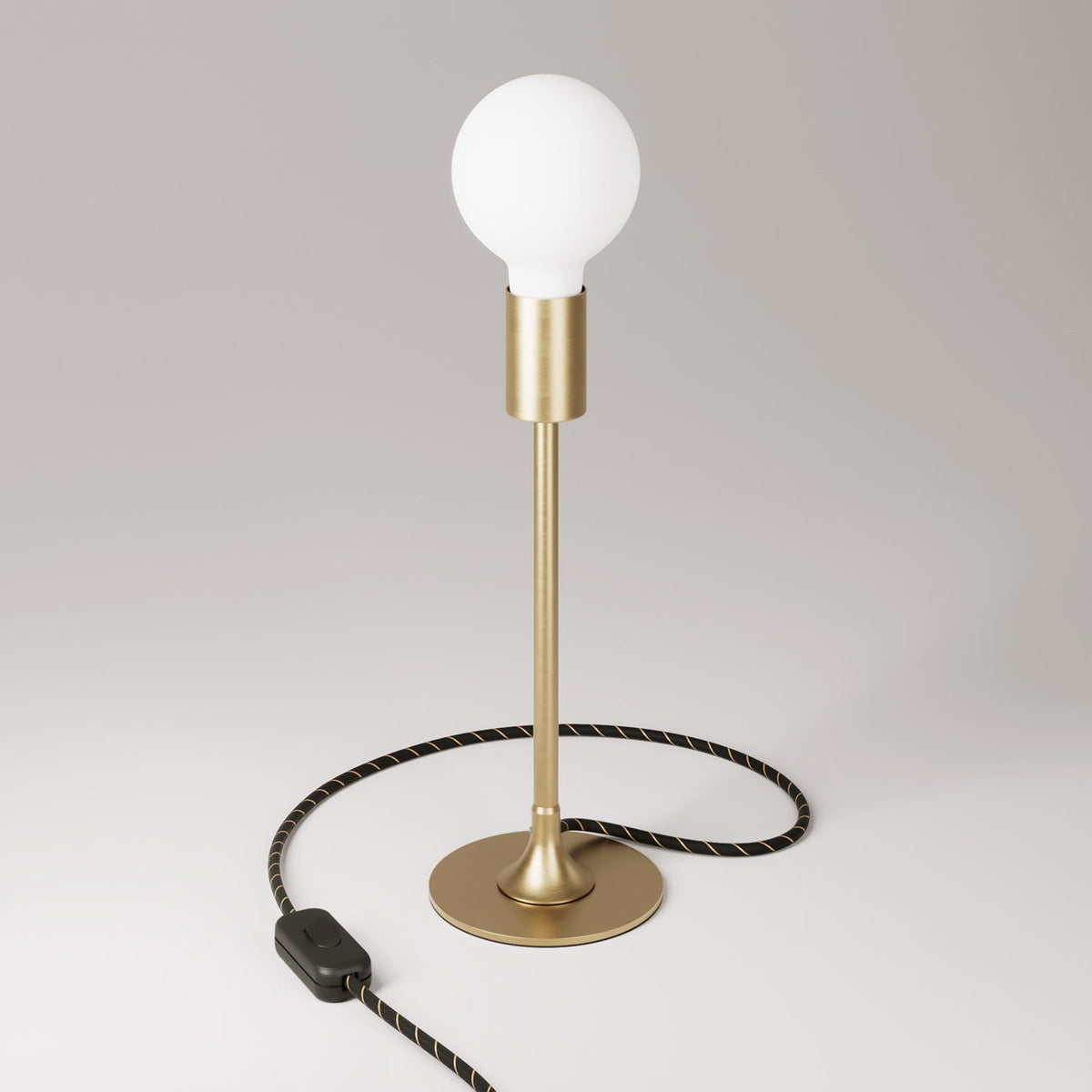 Lampada da tavolo MAG-Y con base metallica tonda - Bronzo satinato