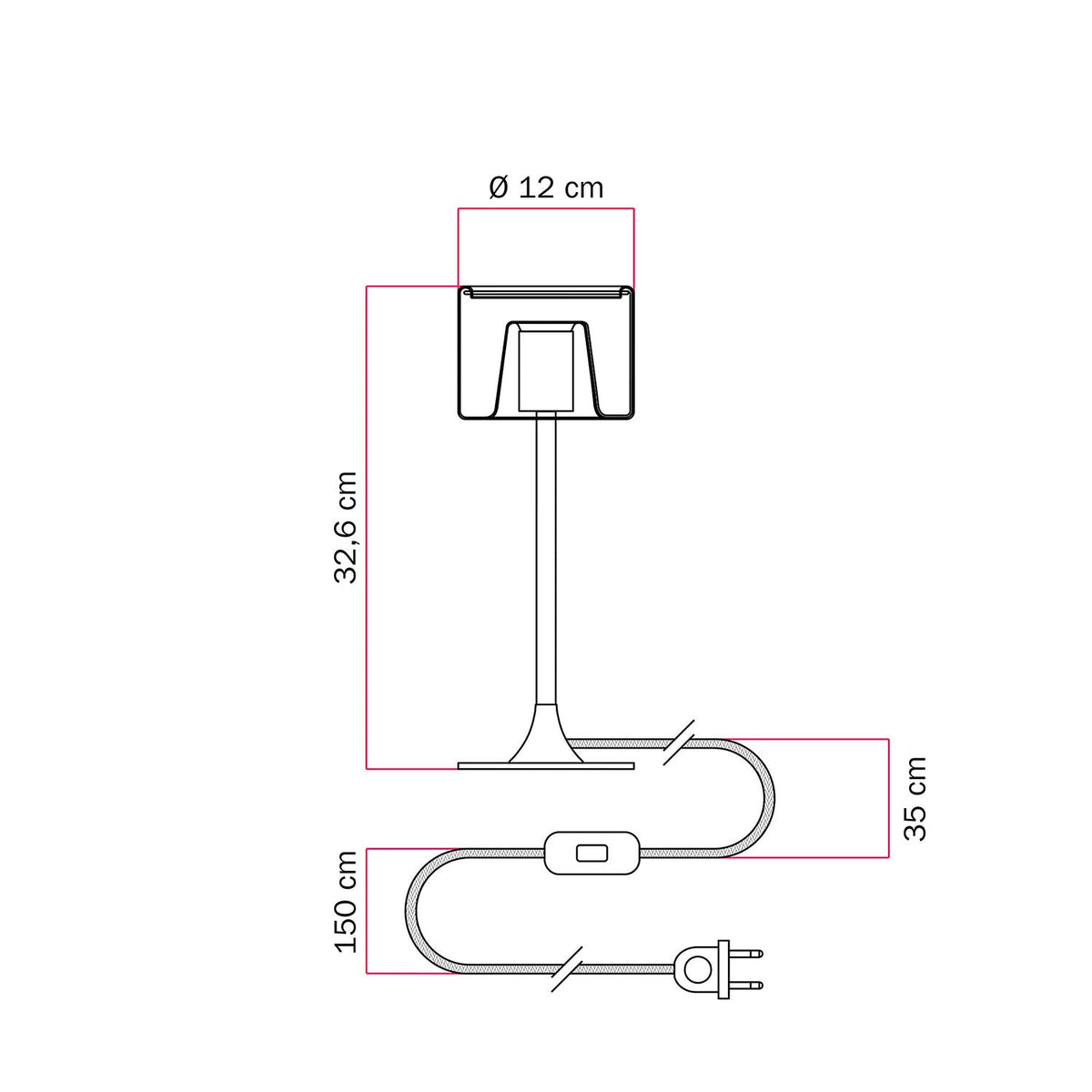 Lampada da tavolo MAG-Y con base metallica tonda e lampadina Ghost trasparente - Bianco opaco