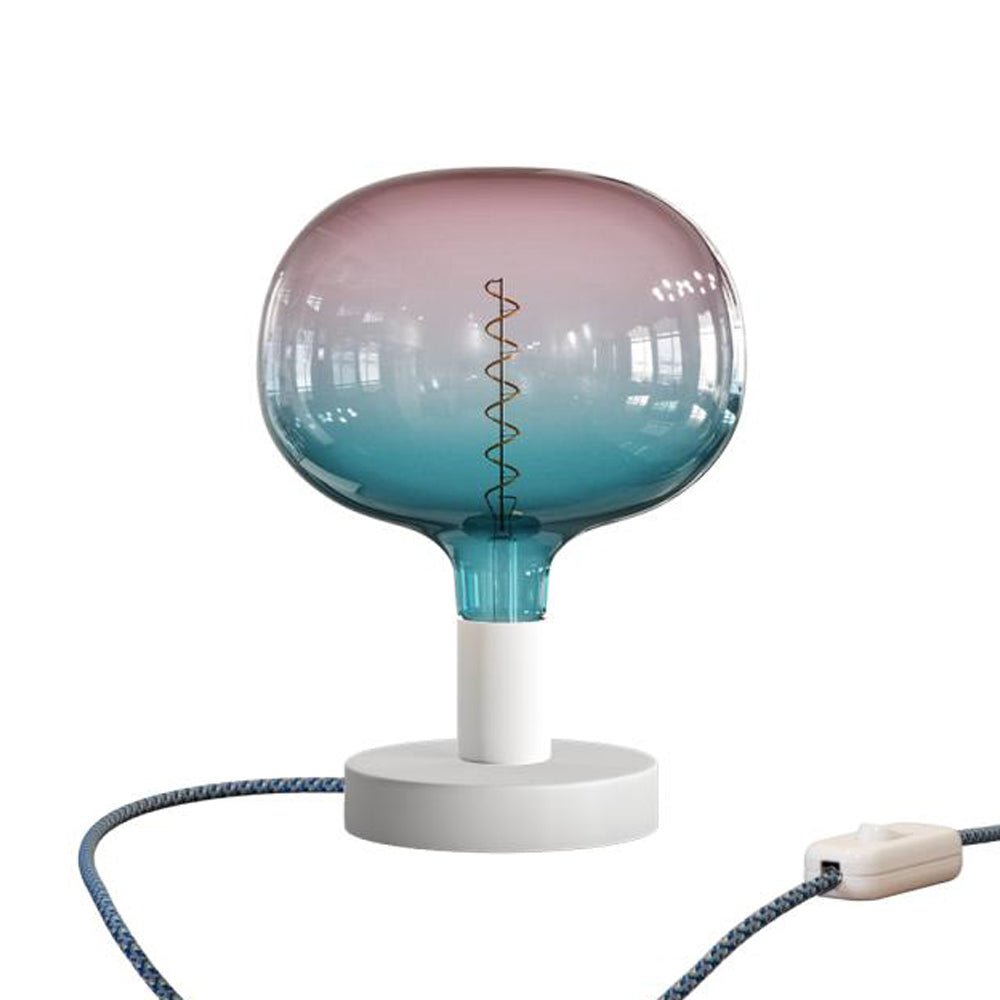 Lampada da tavolo Posaluce Cobble in metallo - Bianco opaco Interruttore
