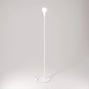 Lampada da terra MAG-Y con base metallica tonda - Bianco opaco