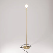 Lampada da terra MAG-Y con base metallica tonda - Bronzo satinato