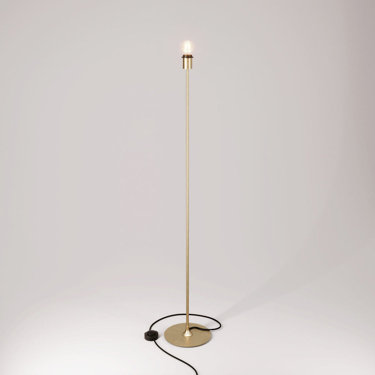 Lampada da terra MAG-Y con base metallica tonda con predisposizione per paralume - Bronzo satinato