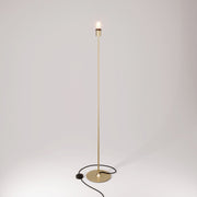 Lampada da terra MAG-Y con base metallica tonda con predisposizione per paralume - Bronzo satinato