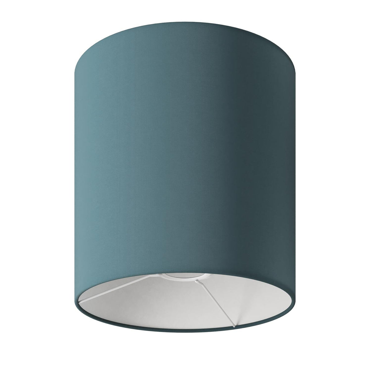 Lampada da terra MAG-Y con base metallica tonda e paralume Cilindro M - Bianco opaco