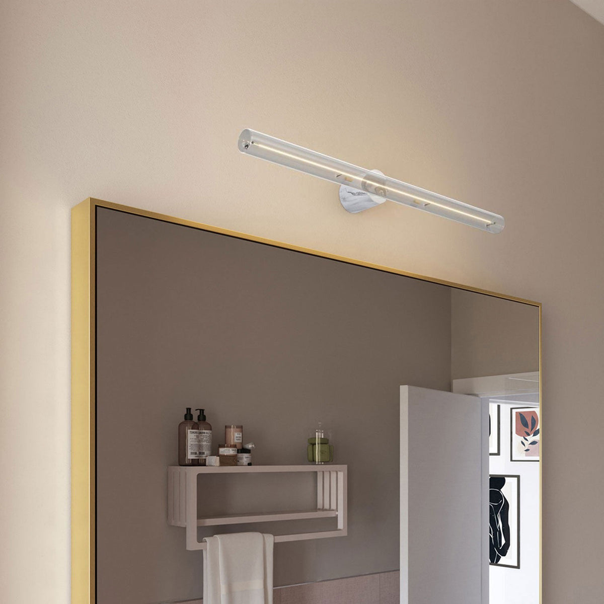 Lampada esse14 da parete o soffitto per lampadina LED S14d - Waterproof IP44 - Effetto White marble