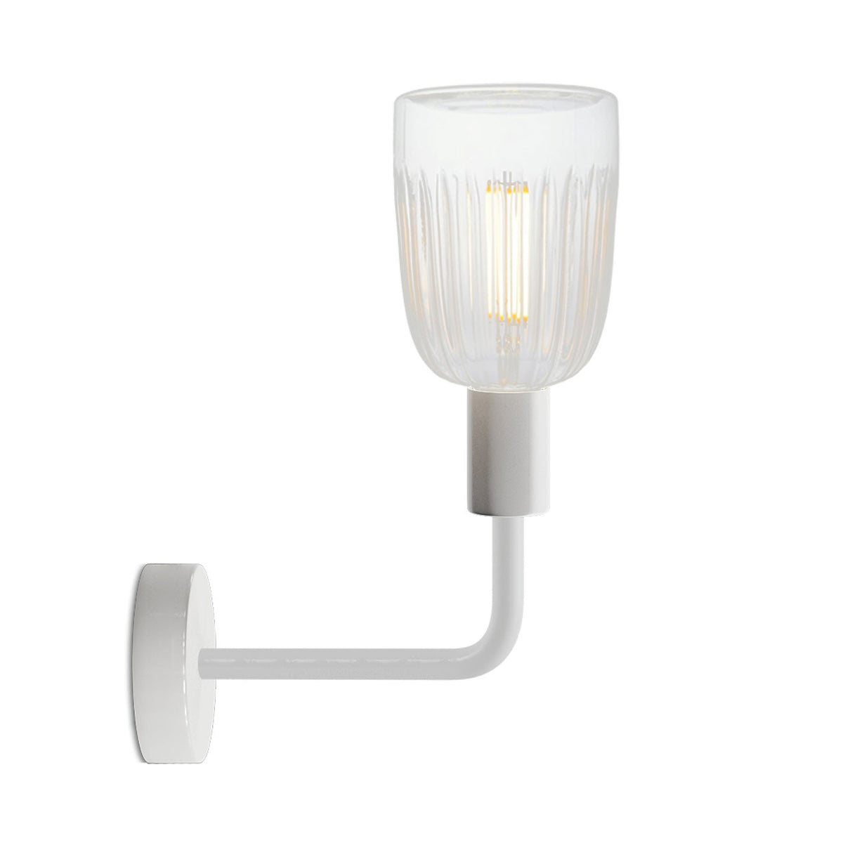Lampada Fermaluce Elle in metallo con lampadina Crystal - Bianco opaco