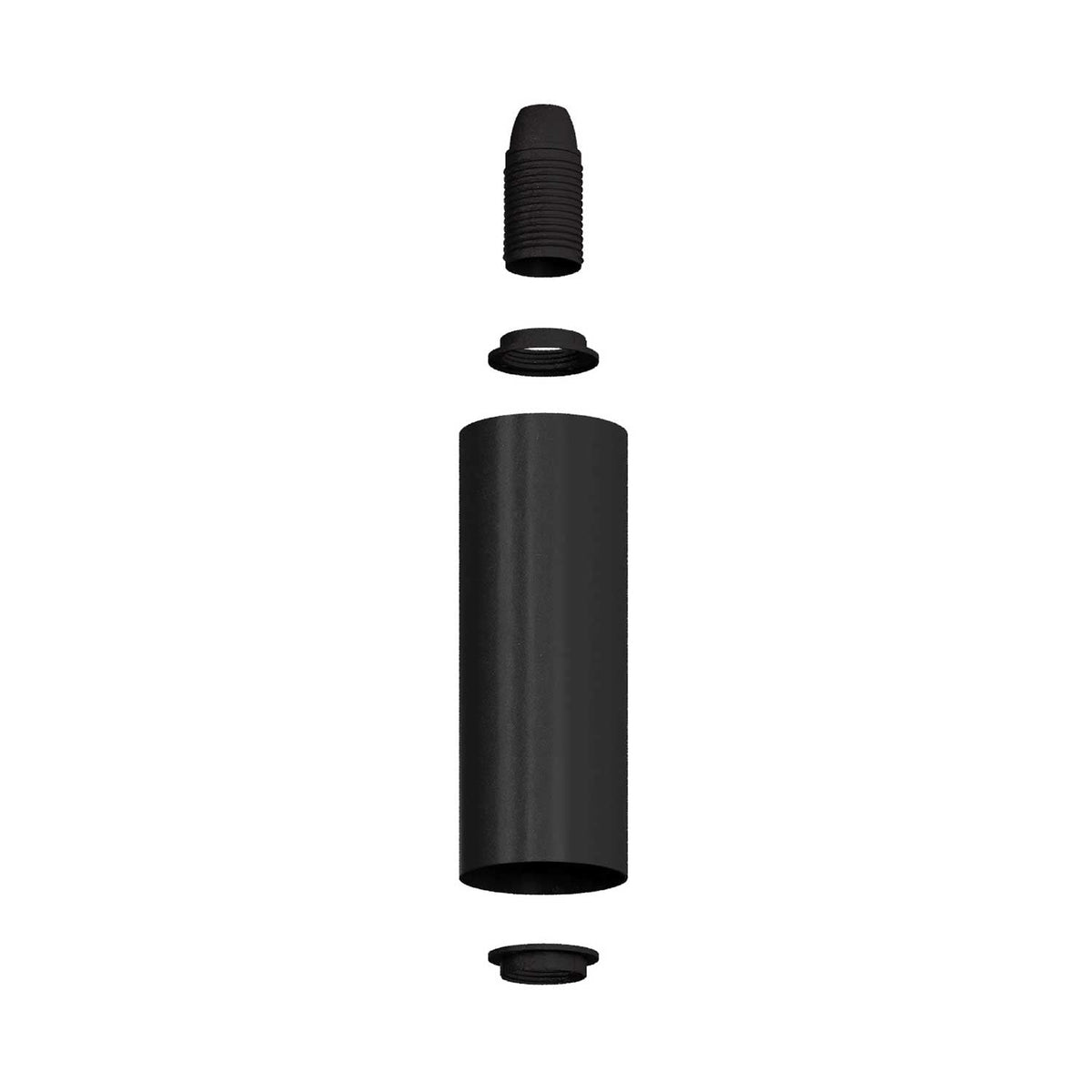 Lampada Fermaluce Flex 30 con mini rosone con interruttore e faretto con paralume Tub-E14 - Nero