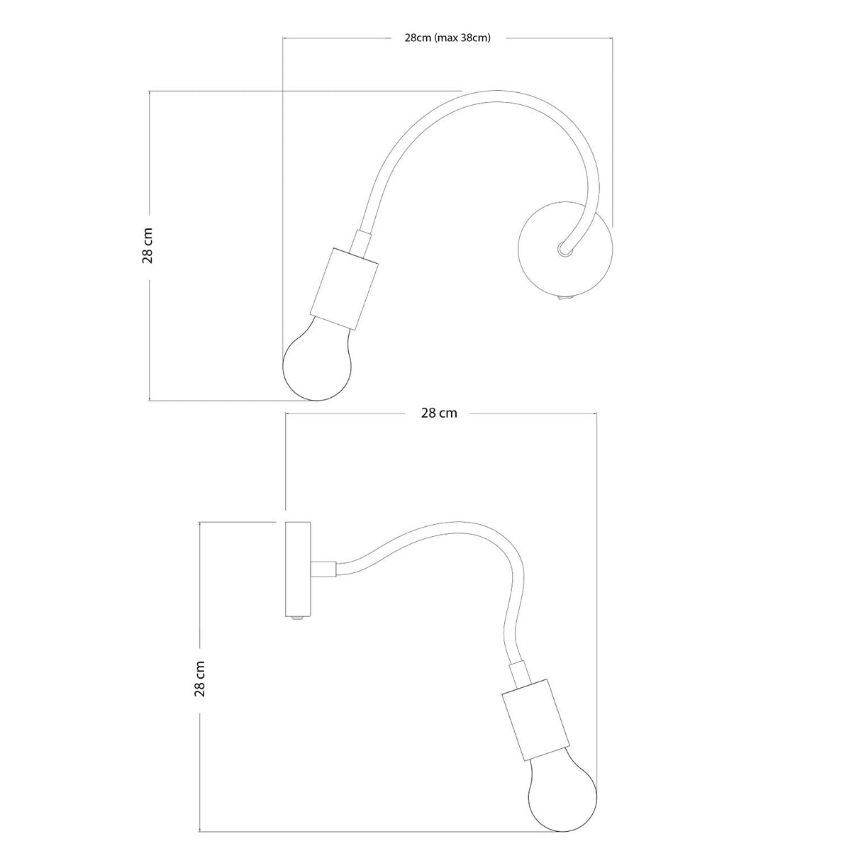 Lampada Fermaluce Flex 30 con mini rosone con interruttore e mini faretto GU1d0 - Bronzo satinato