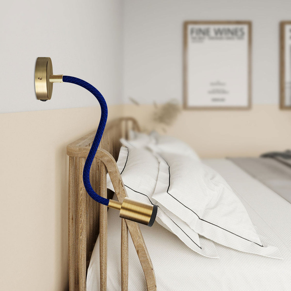 Lampada Fermaluce Flex 30 con mini rosone con interruttore e mini faretto GU1d0 - Bronzo satinato