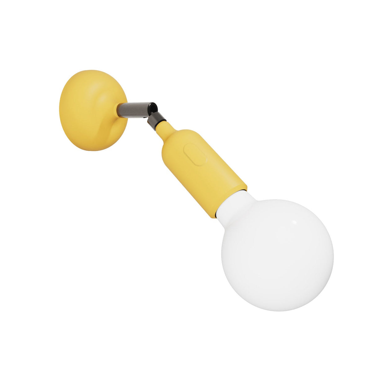 Lampada Fermaluce in silicone con snodo e con interruttore incorporato - Giallo