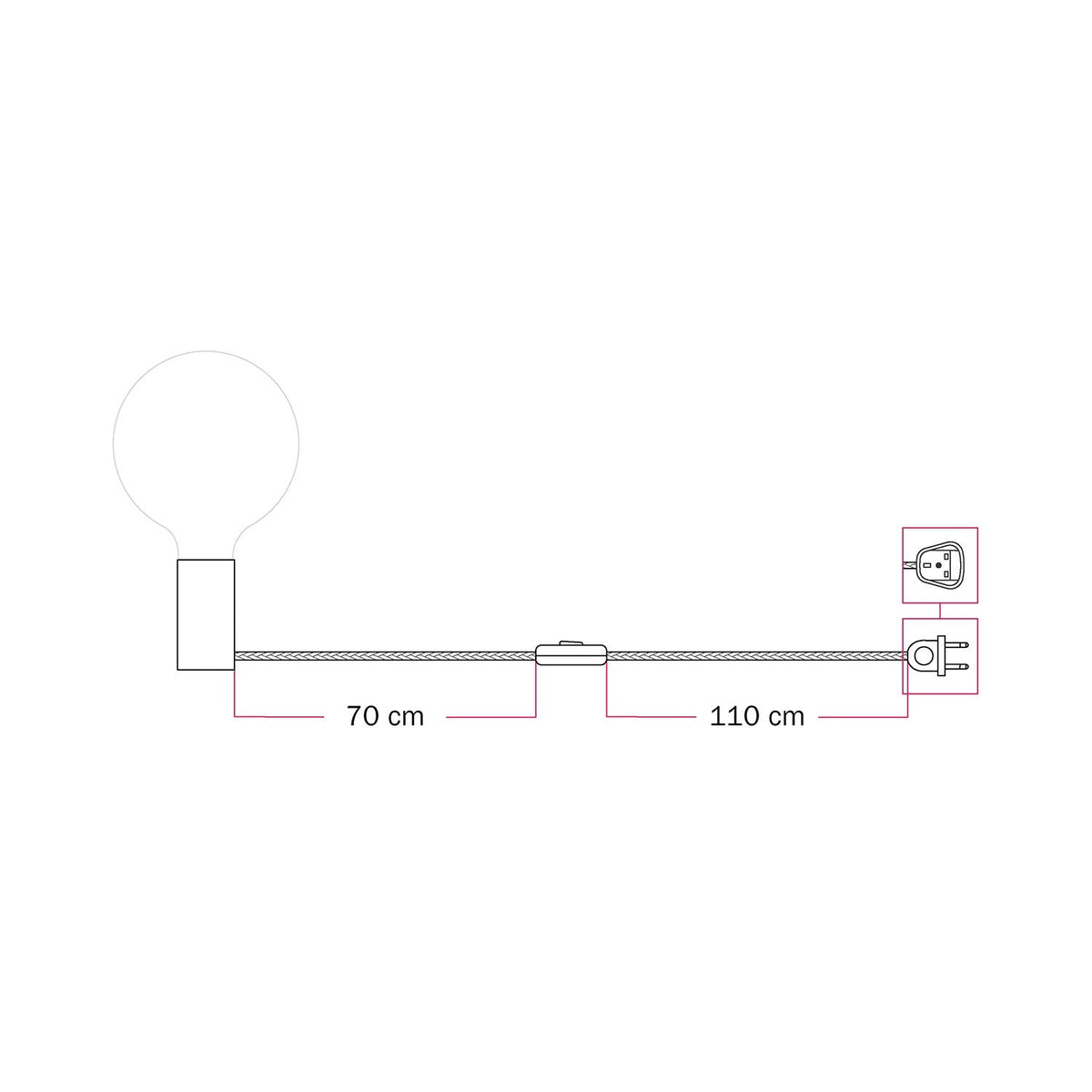 Lampada magnetica plug-in con attacco E27 - Blu