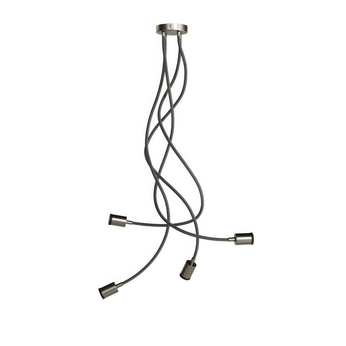 Lampada Mini faretto SPOTLIGHT GU1d0 Flex 90 da soffitto - Titanio satinato