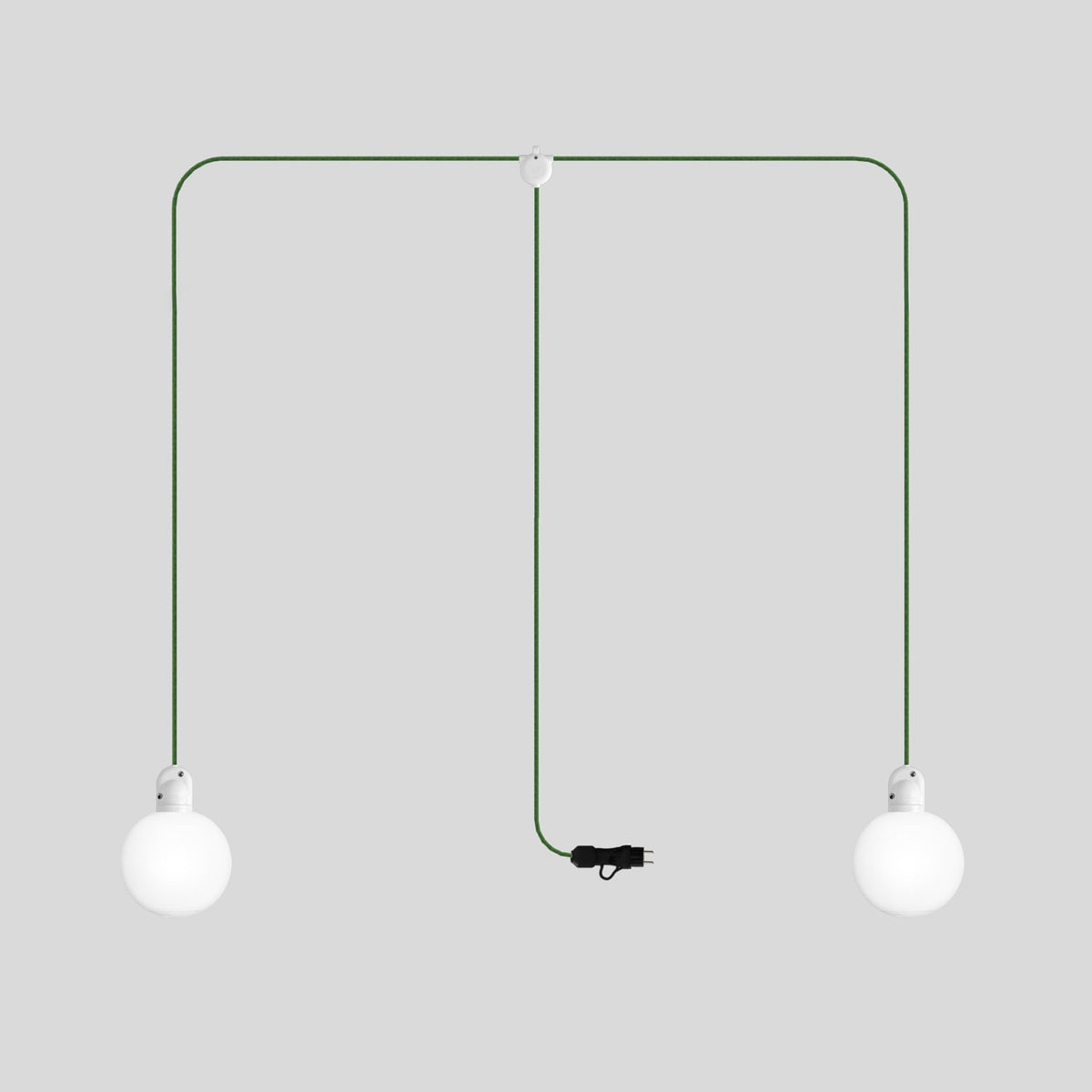 Lampada plug-in da esterno Modulair IP65 a 2 cadute con paralumi infrangibili Unbreak-a-Ball e cavo SX08