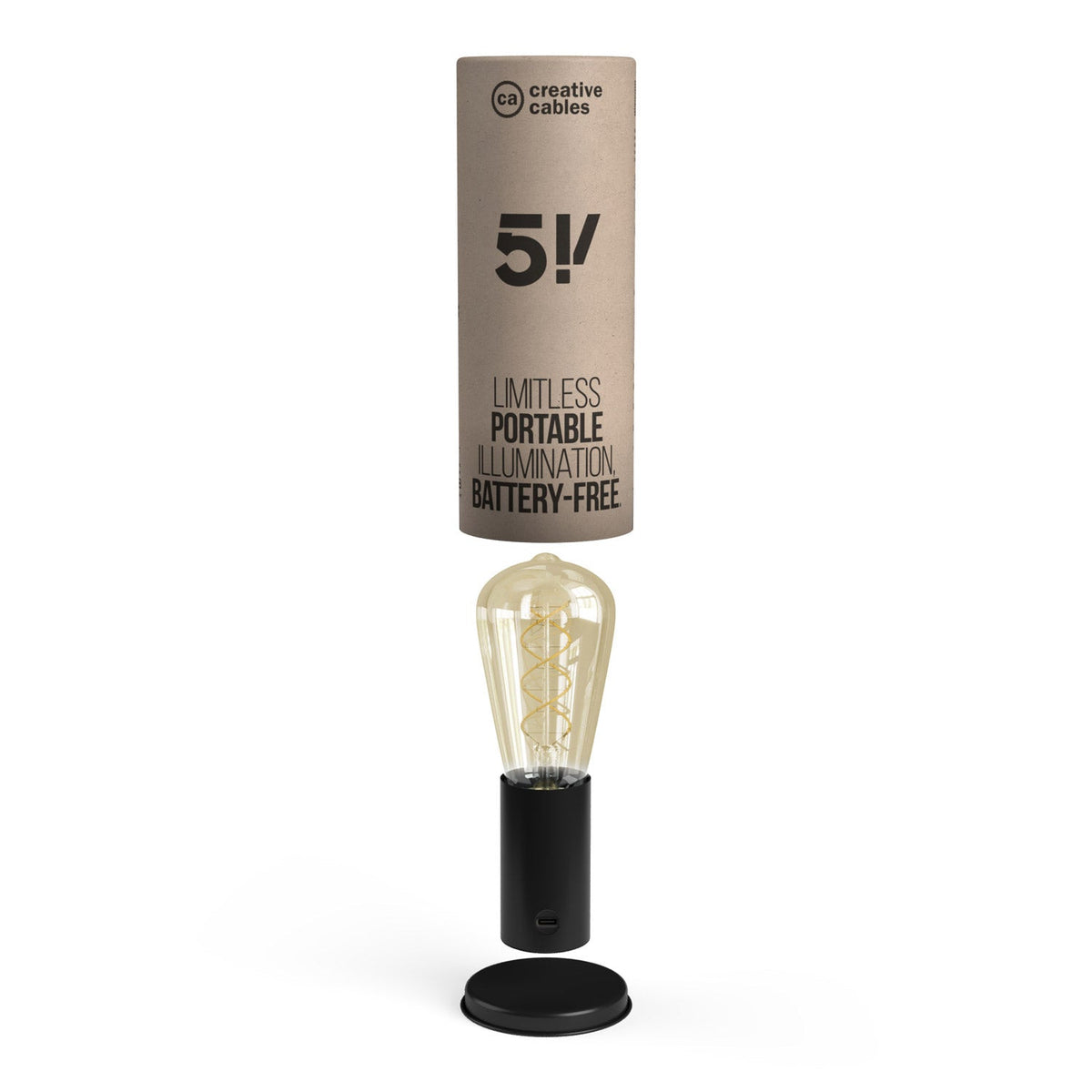 Lampada portatile in confezione regalo SI! a 5 volt - Nero