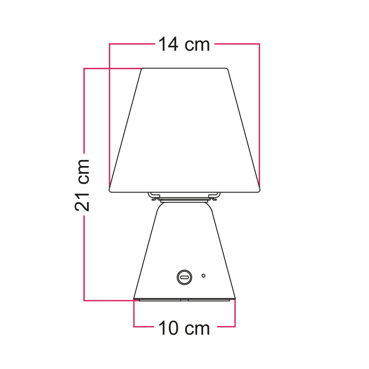 Lampada portatile ricaricabile Cabless11 con lampadina a goccia e paralume - Zafferano