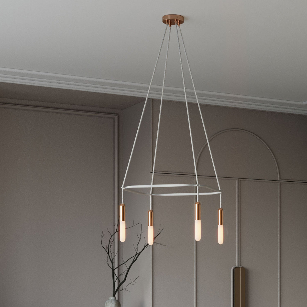 Lampadario Cage a 4 cadute P-Light - Rame
