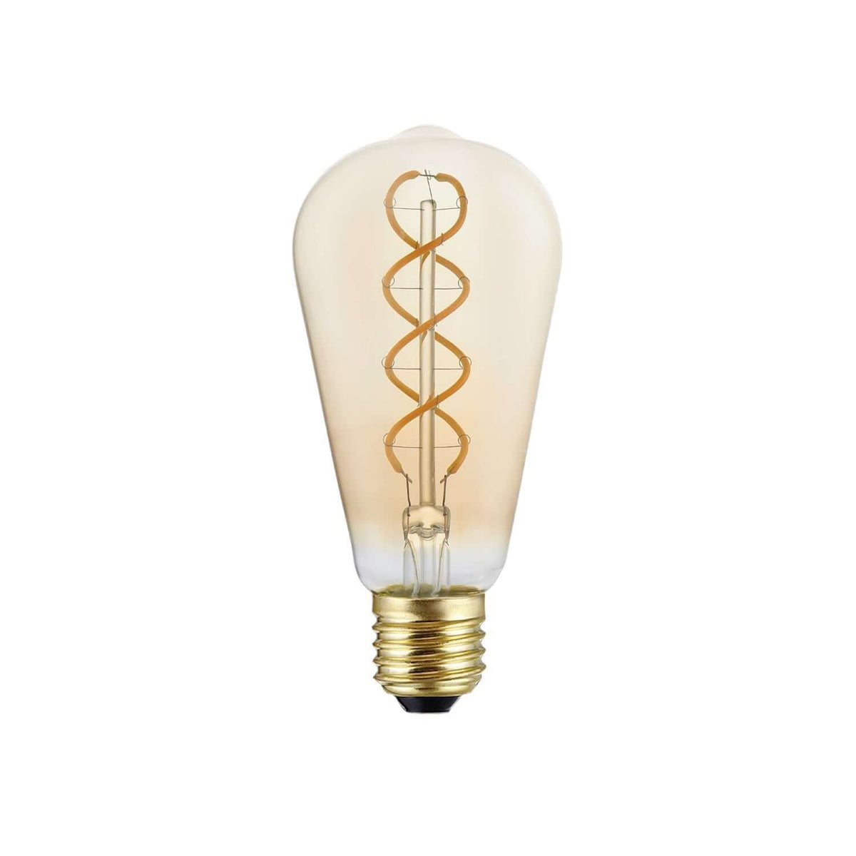Lampadina LED Dorata Linea 5V filamento a spirale Edison ST64 1,3W 80Lm E27 2500K Dimmerabile - B01