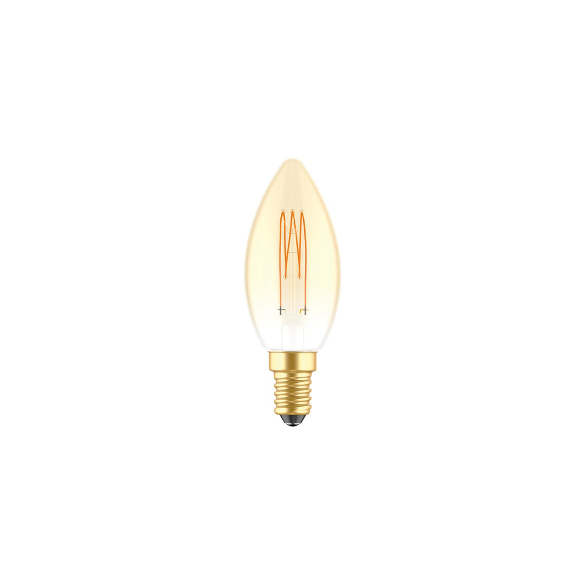 Lampadina LED Dorata Carbon Line filamento verticale Candela C35 3,5W 300Lm E14 2700K Dimmerabile - C51