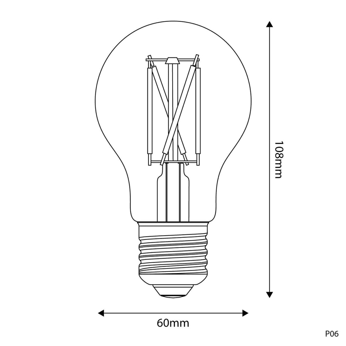 Lampadina LED Effetto Porcellana CRI 95 A60 7W 640Lm E27 2700K Dimmerabile - P06