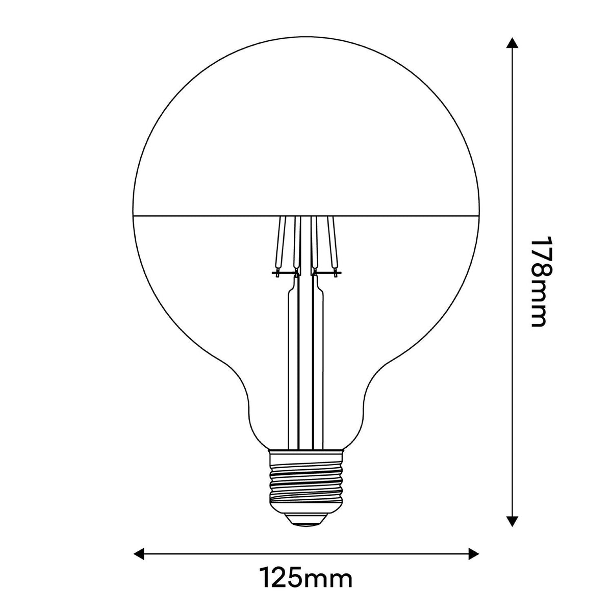 Lampadina LED Maria G125 4,8W 806Lm E27 2700K Dimmerabile - Panna