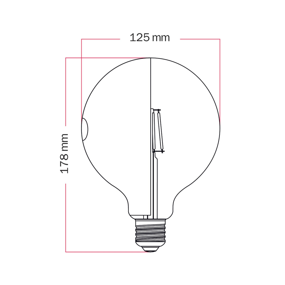 Lampadina LED Talia G125 4,8W 806Lm E27 2700K Dimmerabile - Grigio