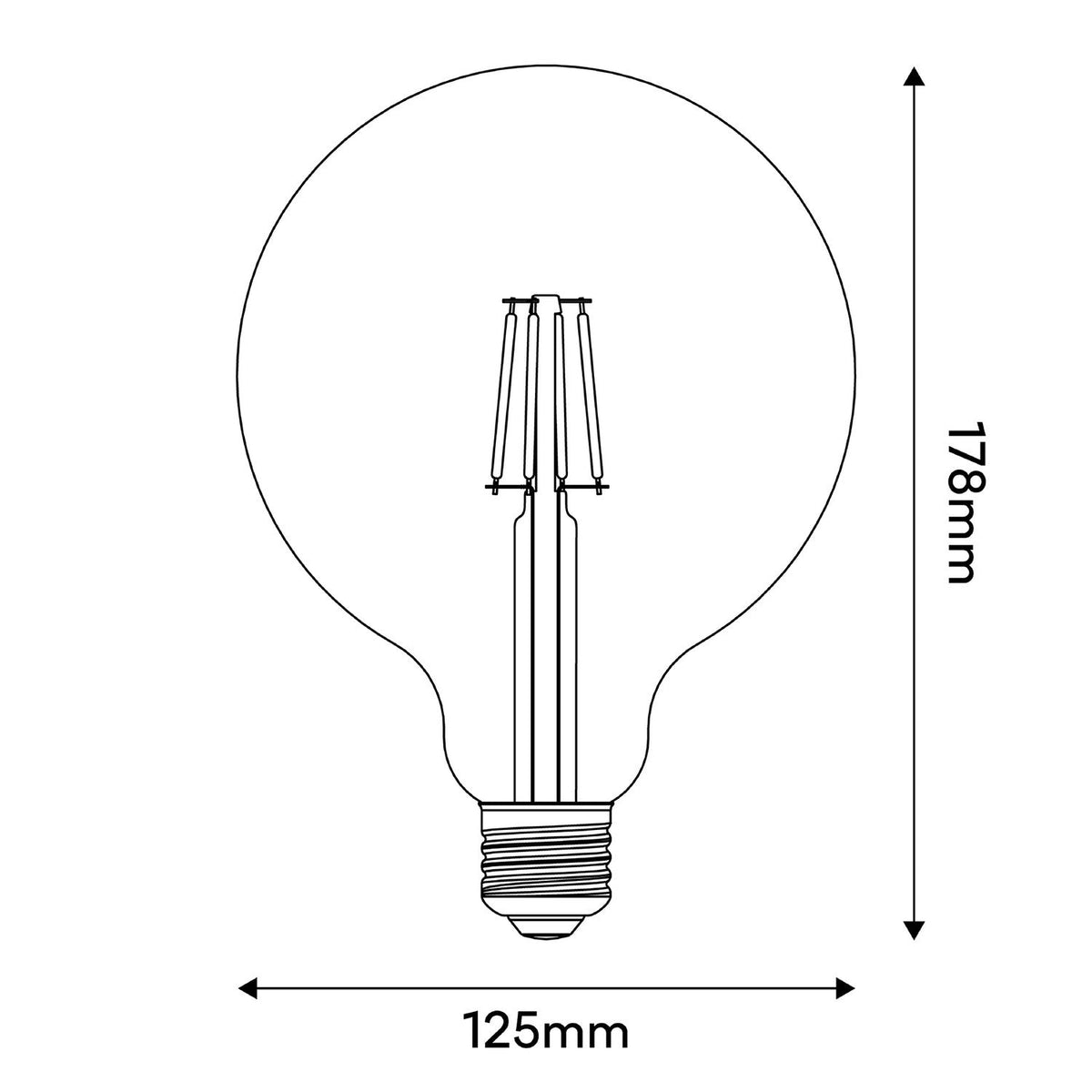 Lampadina LED Tattoo Pop Heart G125 4,5W 470Lm E27 2700K Dimmerabile - Celeste