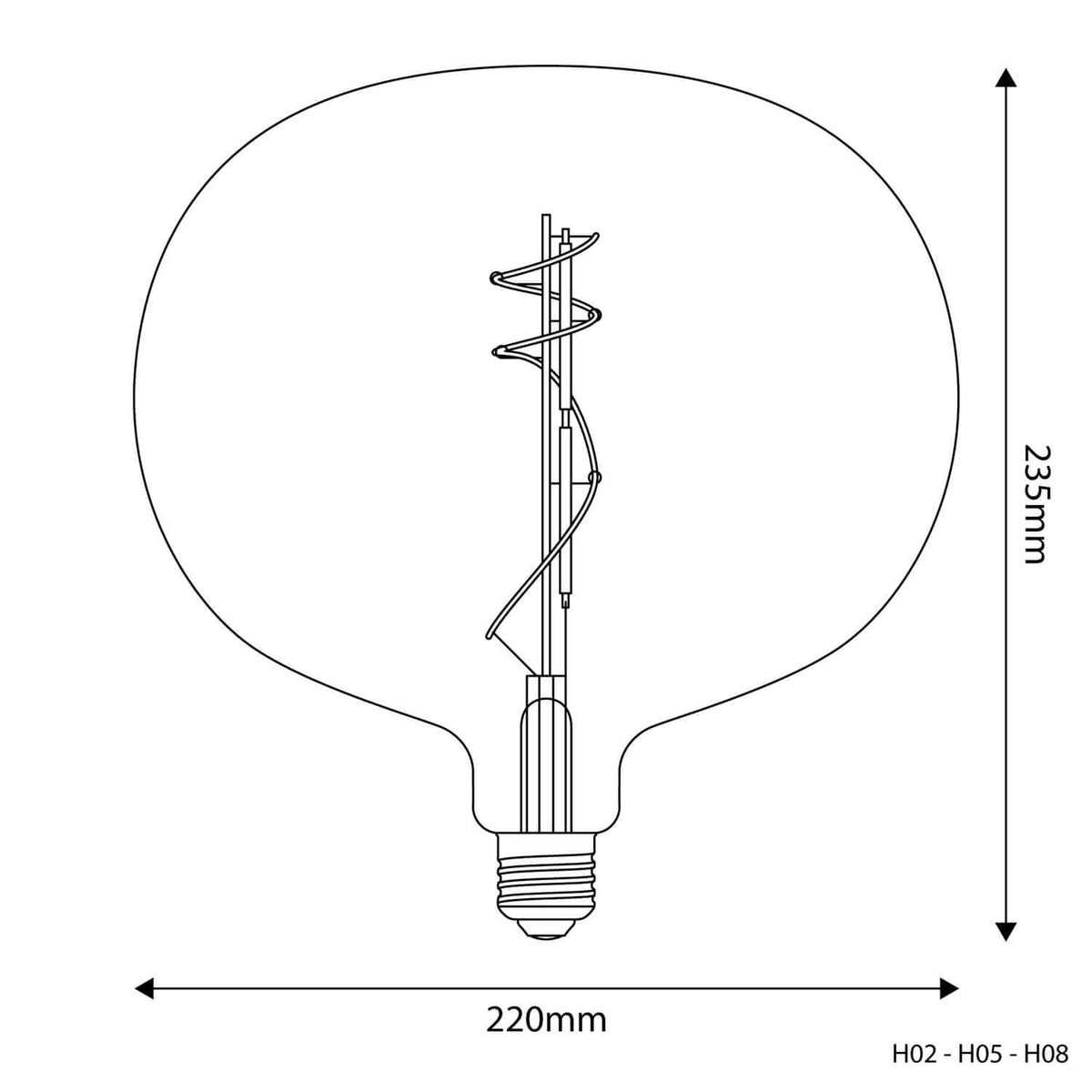 Lampadina LED Trasparente Ellipse 220 10W 1100Lm E27 2700K Dimmerabile - H02