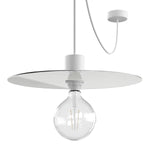 Modulair ELEGANT Lampada con 5 m cavo tessile, paralume Ellepì, rosone e portalampada in silicone IP65 waterproof - Bianco