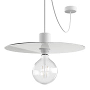 Modulair ELEGANT Lampada con 5 m cavo tessile, paralume Ellepì, rosone e portalampada in silicone IP65 waterproof - Bianco