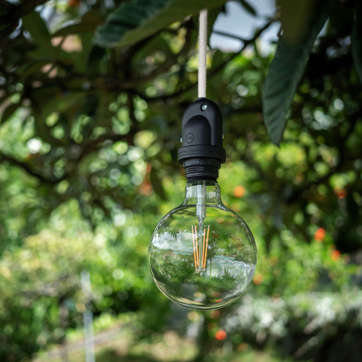 Modulair Lampada da esterno per paralume con 5 m cavo tessile, decentatore, rosone e portalampada IP65 - Petrolio