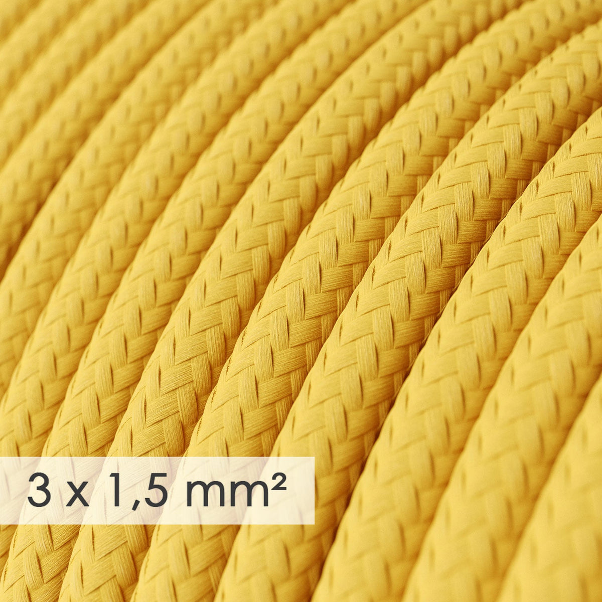Multipresa tedesca con cavo in tessuto giallo lucido e spina Schuko con anello comfort Bianco