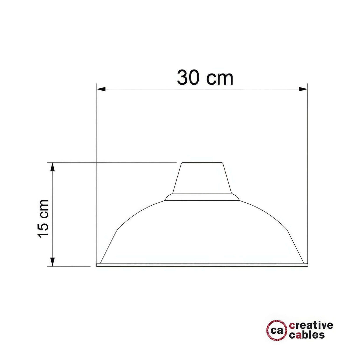 Paralume Bistrot in metallo smaltato con attacco E27, diametro 30 cm - Nero