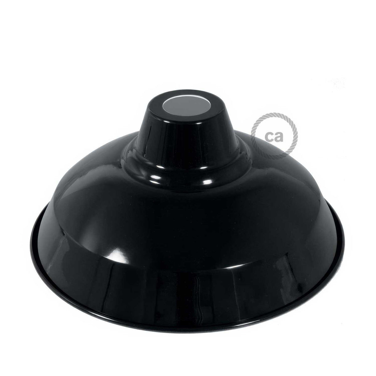 Paralume Bistrot in metallo smaltato con attacco E27, diametro 30 cm - Nero