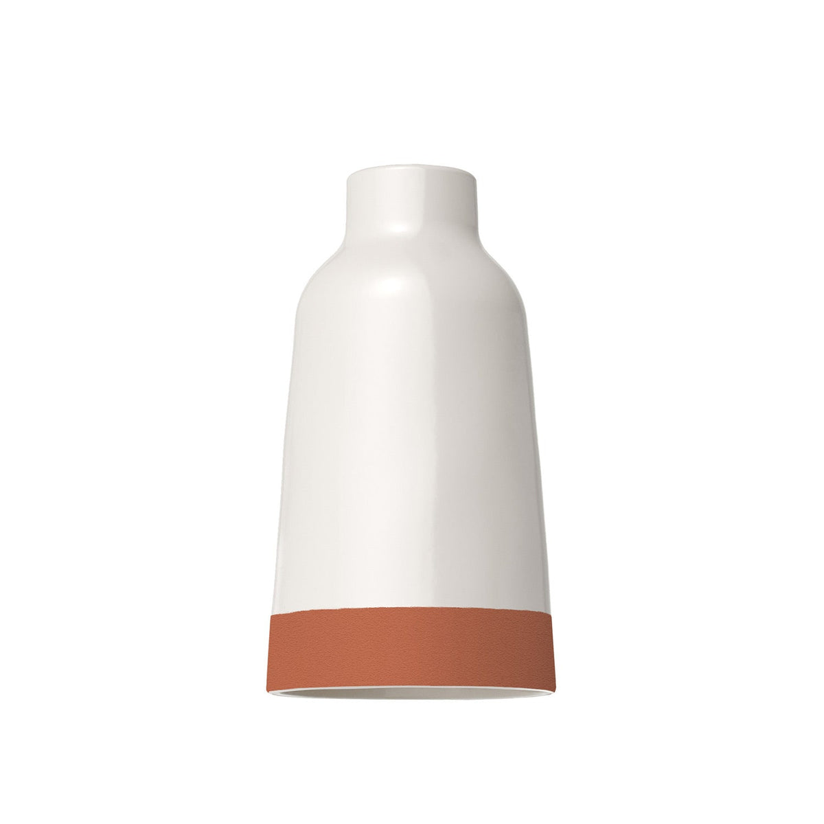 Paralume Bottiglia bicolore in ceramica Bianco e Terracotta, collezione Materia - Made in Italy