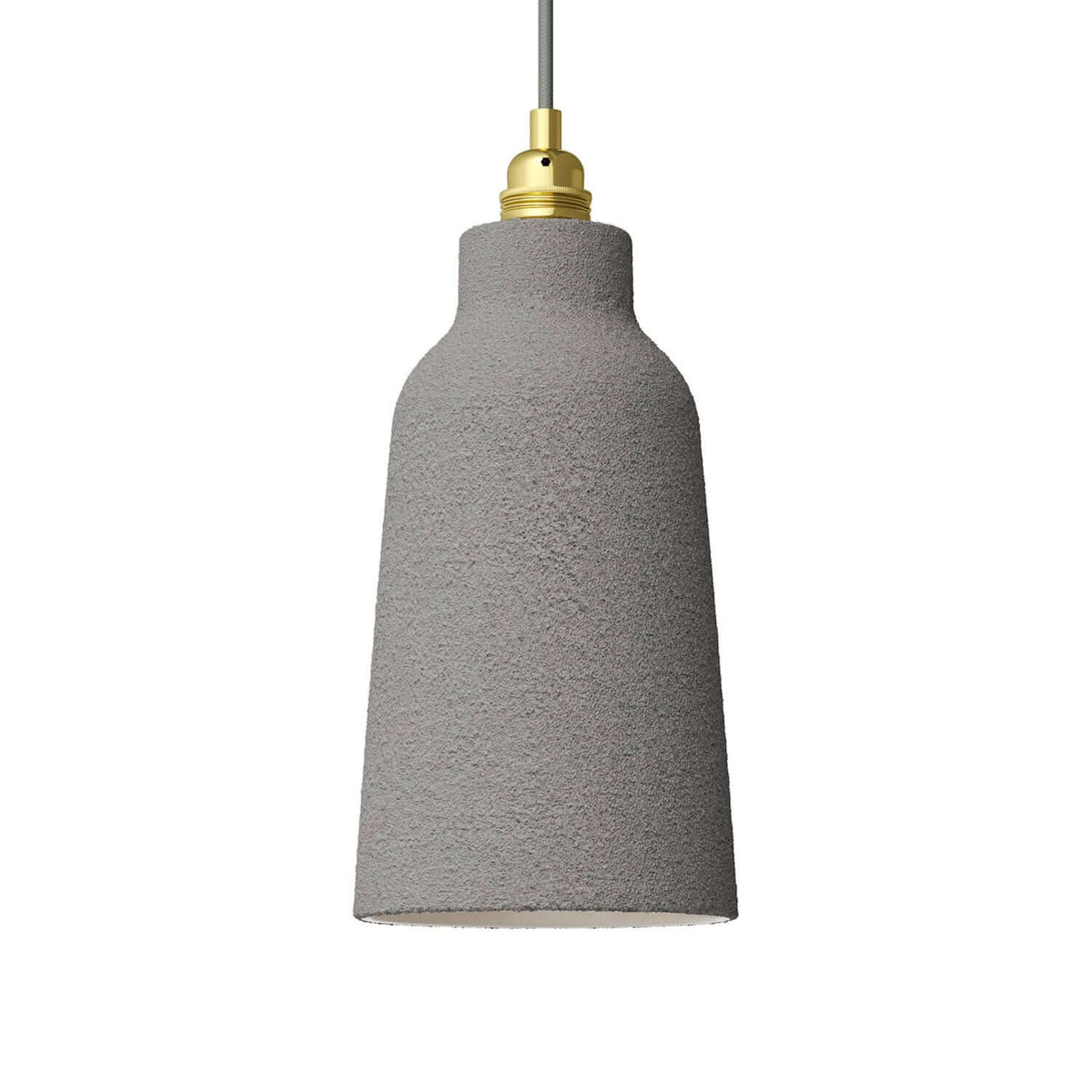 Paralume Bottiglia in ceramica, collezione Materia - Made in Italy - Effetto cemento