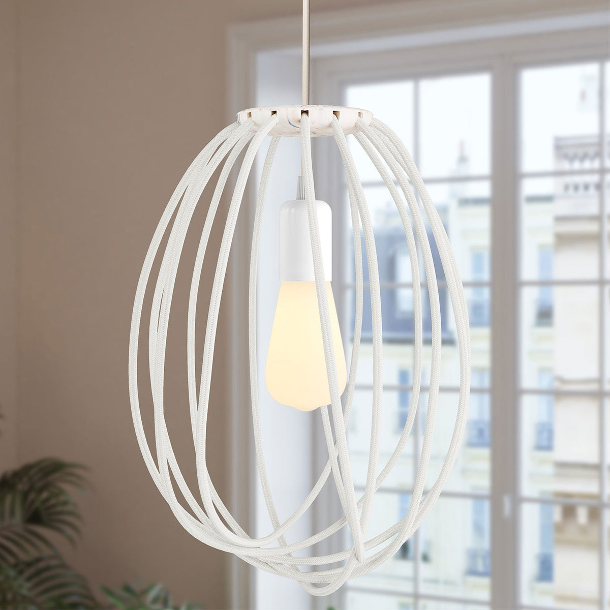 Paralume Cablò multicolor 100 cm e cavi bianchi