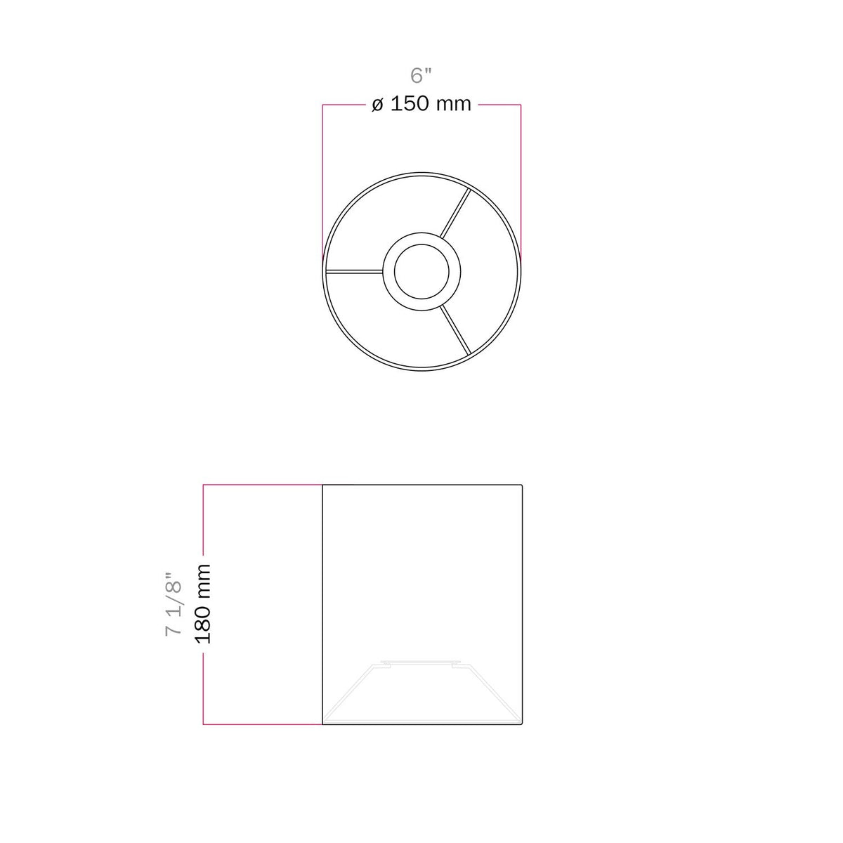 Paralume Cilindro S in tessuto con attacco E27 - Made in Italy - Lana Beige