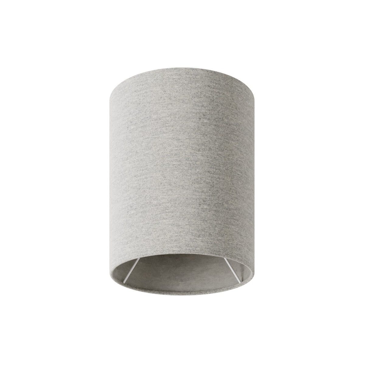 Paralume Cilindro S in tessuto con attacco E27 - Made in Italy - Lana Grigio Chiaro