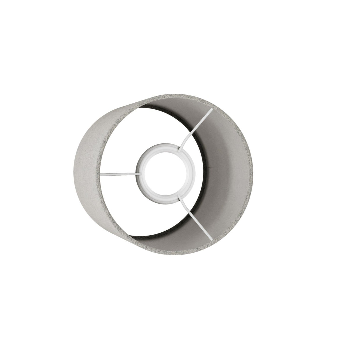 Paralume Cilindro S in tessuto con attacco E27 - Made in Italy - Lana Grigio Chiaro